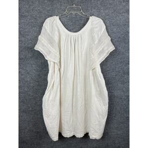 Old Navy Flutter Sleeve Detailed Mini Swing Dress Cream or Ivory Color XL